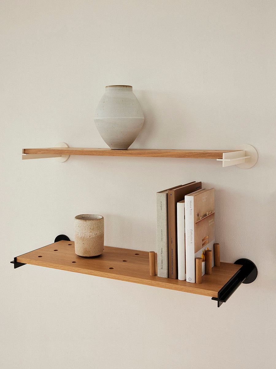 Plus Shelves Bone + Graphite / White Oak - GOUX Studio New York